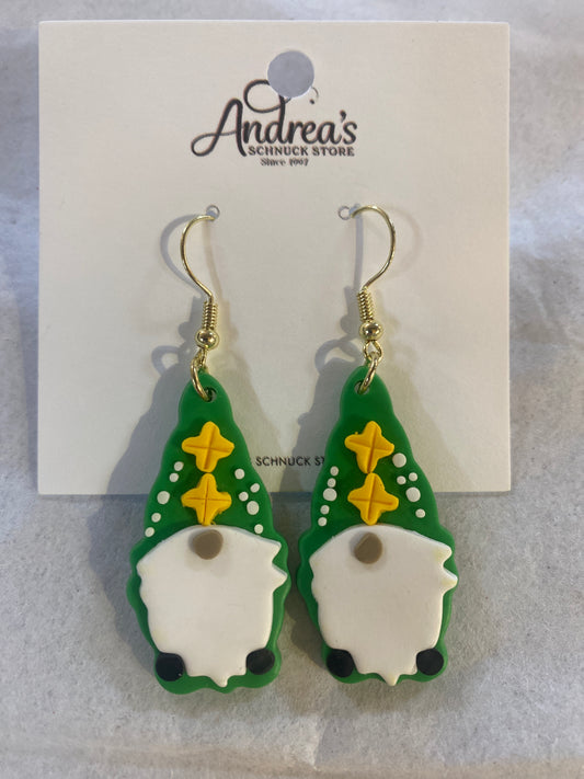 Green Clay Gnome Earrings !