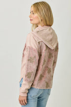 Festive Flower Embroidery Hoodie Jacket