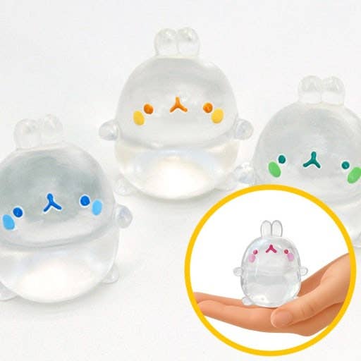 Molang Clear Mochi Squishy Figure Fidget Toy