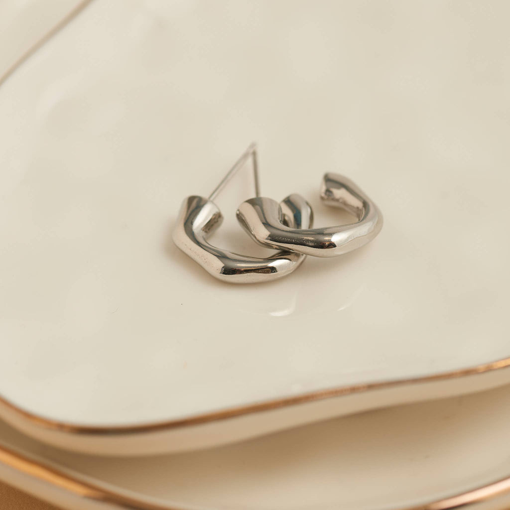 Howard's - Waterproof Earrings Bamboo C-Hoop in Gold & Stainless Steel
