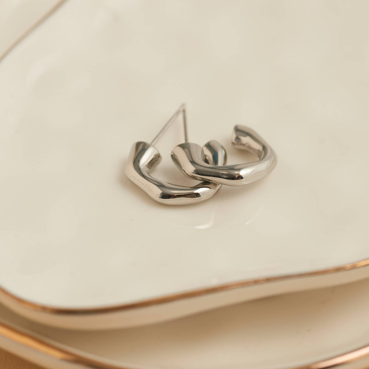 Howard's - Waterproof Earrings Bamboo C-Hoop in Gold & Stainless Steel