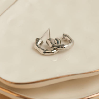 Howard's - Waterproof Earrings Bamboo C-Hoop in Gold & Stainless Steel