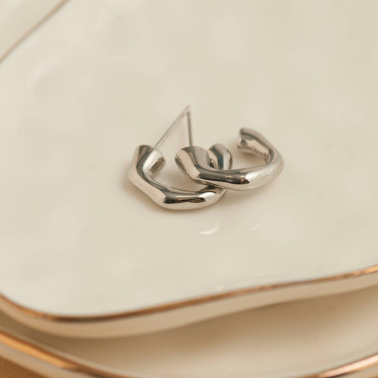 Howard's - Waterproof Earrings Bamboo C-Hoop in Gold & Stainless Steel