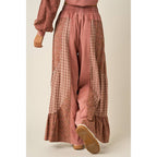 mittoshop - PATCHWORK MIXED PRINT WIDE LEG PANTS