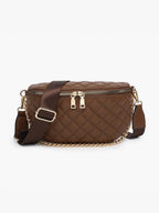 Jen & Co. - M2402 Sylvie Quilted Belt Bag with Chain Strap