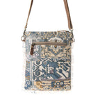 Myra Bag - Loom Tapestry vintage crossbody Bag for Women in indigo with fringe detail