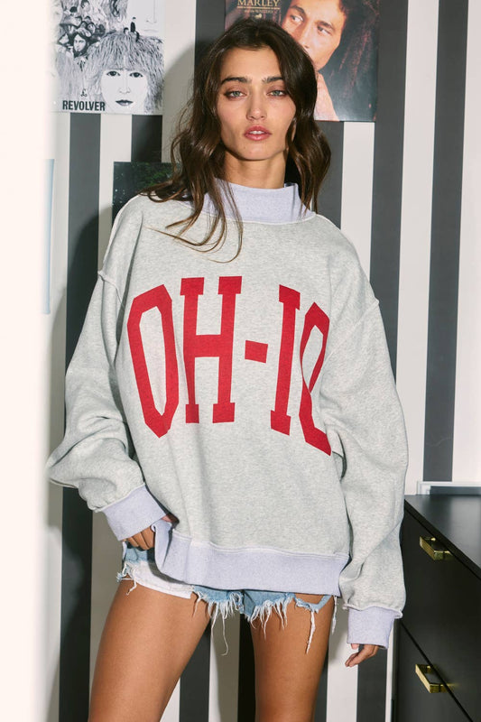 OH-IO 'OH-IO & OH' Reversible Mockneck Sweatshirt