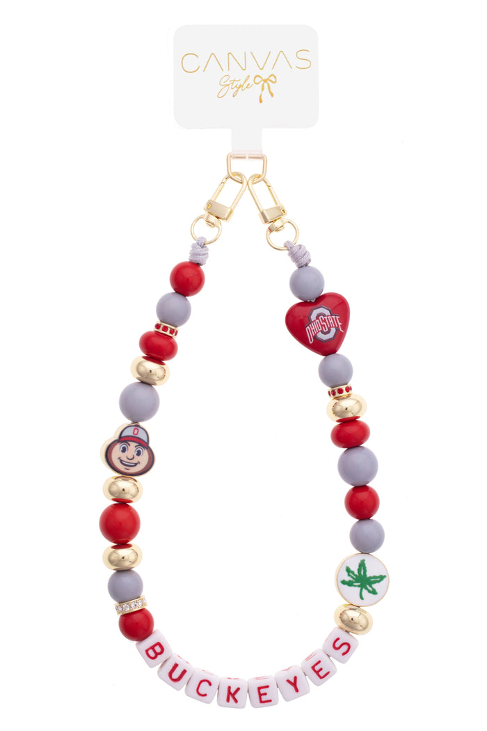 Canvas Style - Ohio State Buckeyes Beaded Cellphone Wristlet