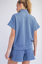Rae Mode - MODAL SCUBA QUARTER ZIP SHORT SLEEVE TOP