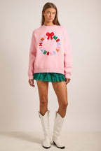 Merry Everything Knit Sweater with Wreath & Bow – Holiday