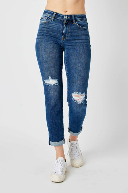 Judy Blue Jeans - Mid Rise Distressed Slim Jean