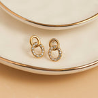 Howard's - Waterproof Earrings Double Circle Link 18K Gold Studs