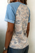 Fashion Camouflage Patchwork T Shirt