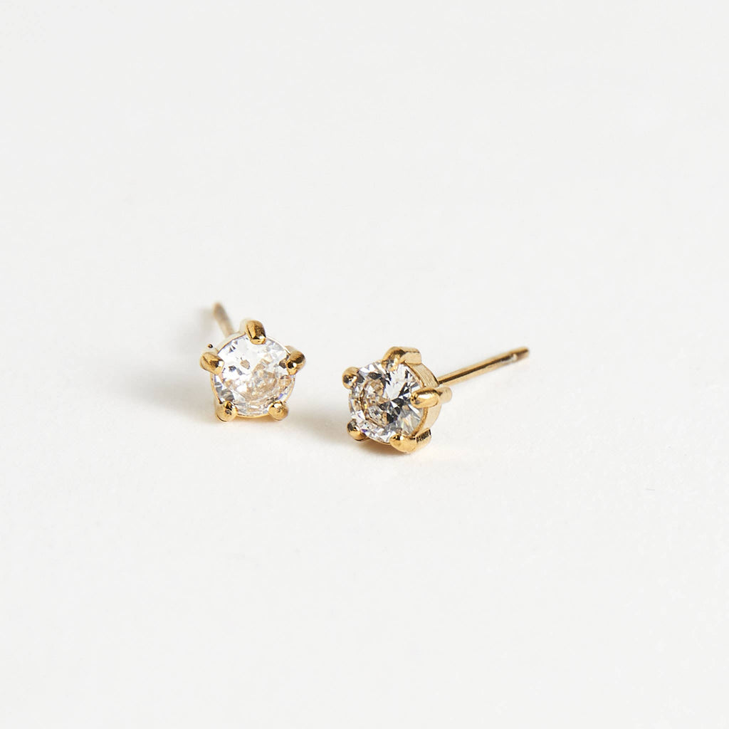 Howard's - Waterproof Earrings 4mm Round Cubic Zirconia Stud Narelle
