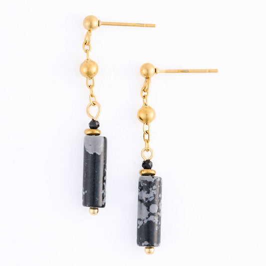 Howard's - Waterproof Earrings Drop Apatite Beaded Narelle Gold