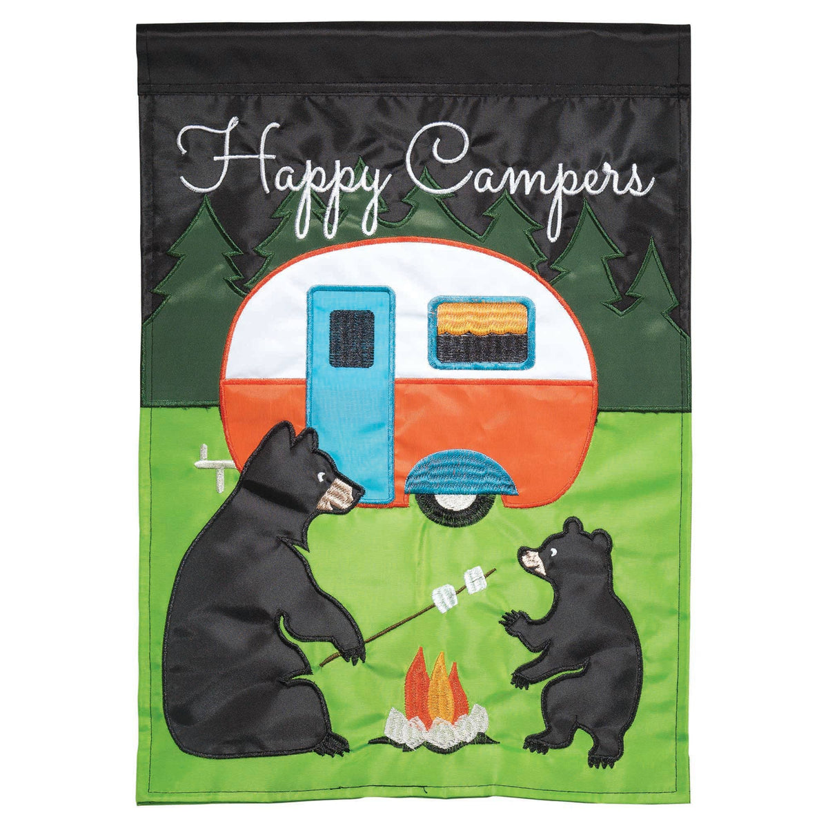 Camper Bears Applique Large Flag