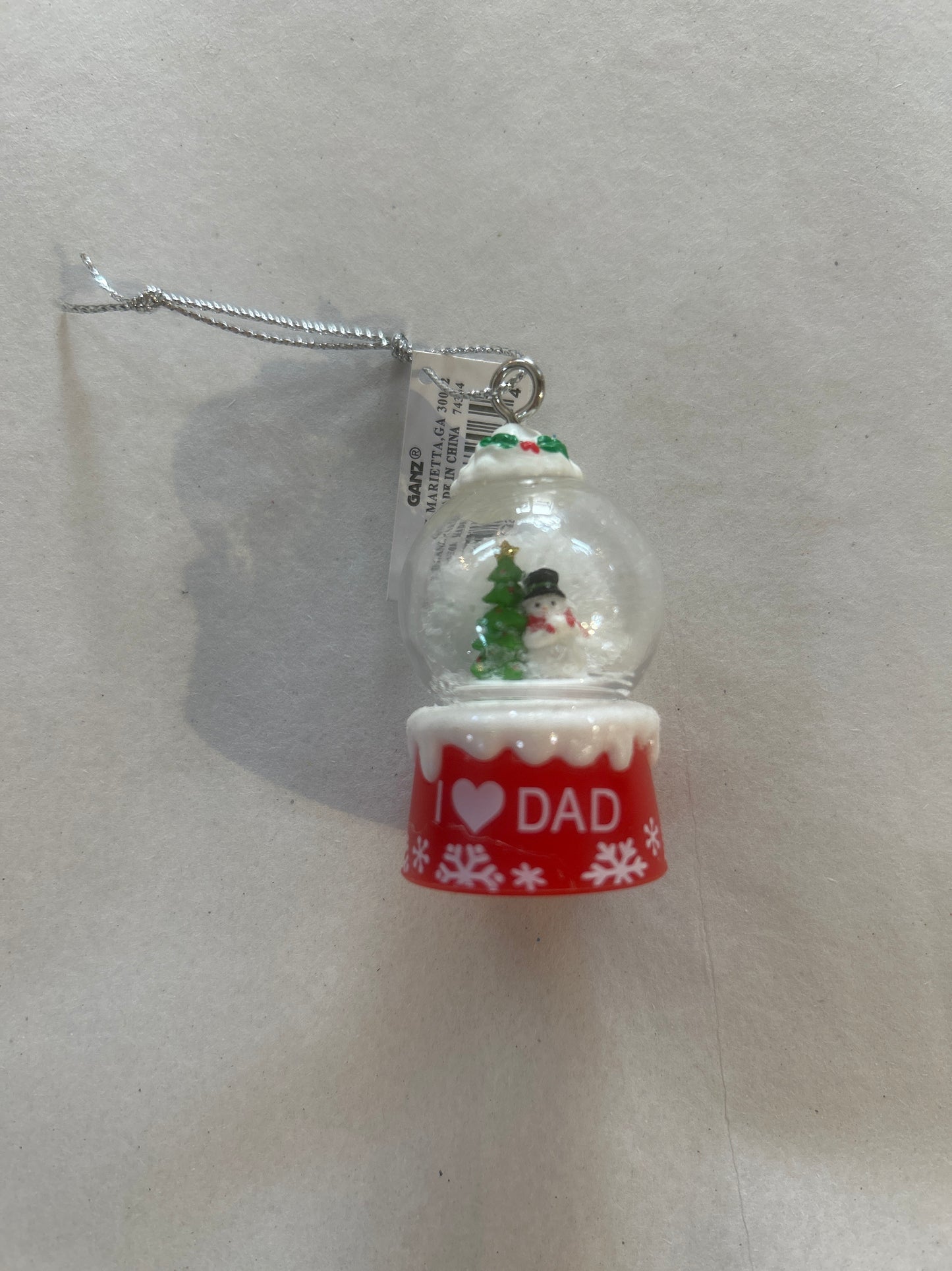 I Heart Dad Mini Snow globe Ornament