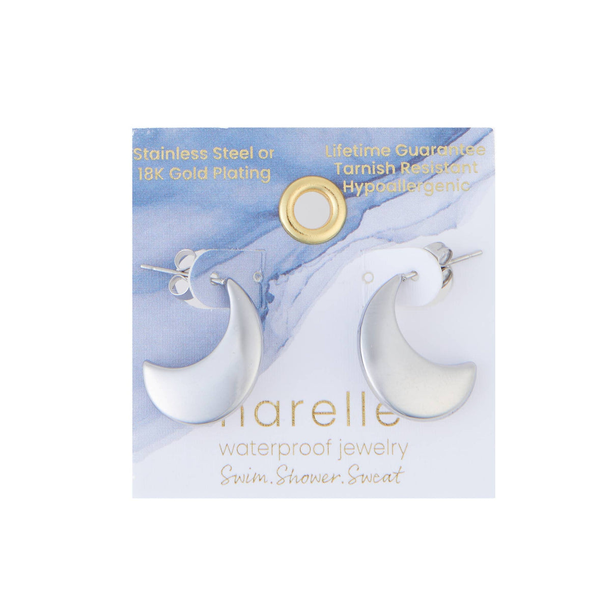 Howard's - Waterproof Earrings Pointed Waterdrop Stud in Gold & Steel
