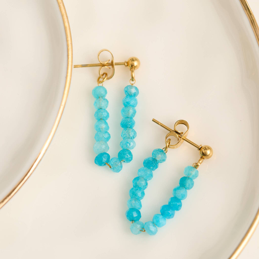 Waterproof Earrings Genuine Pearl Beaded Drop Narelle Gold