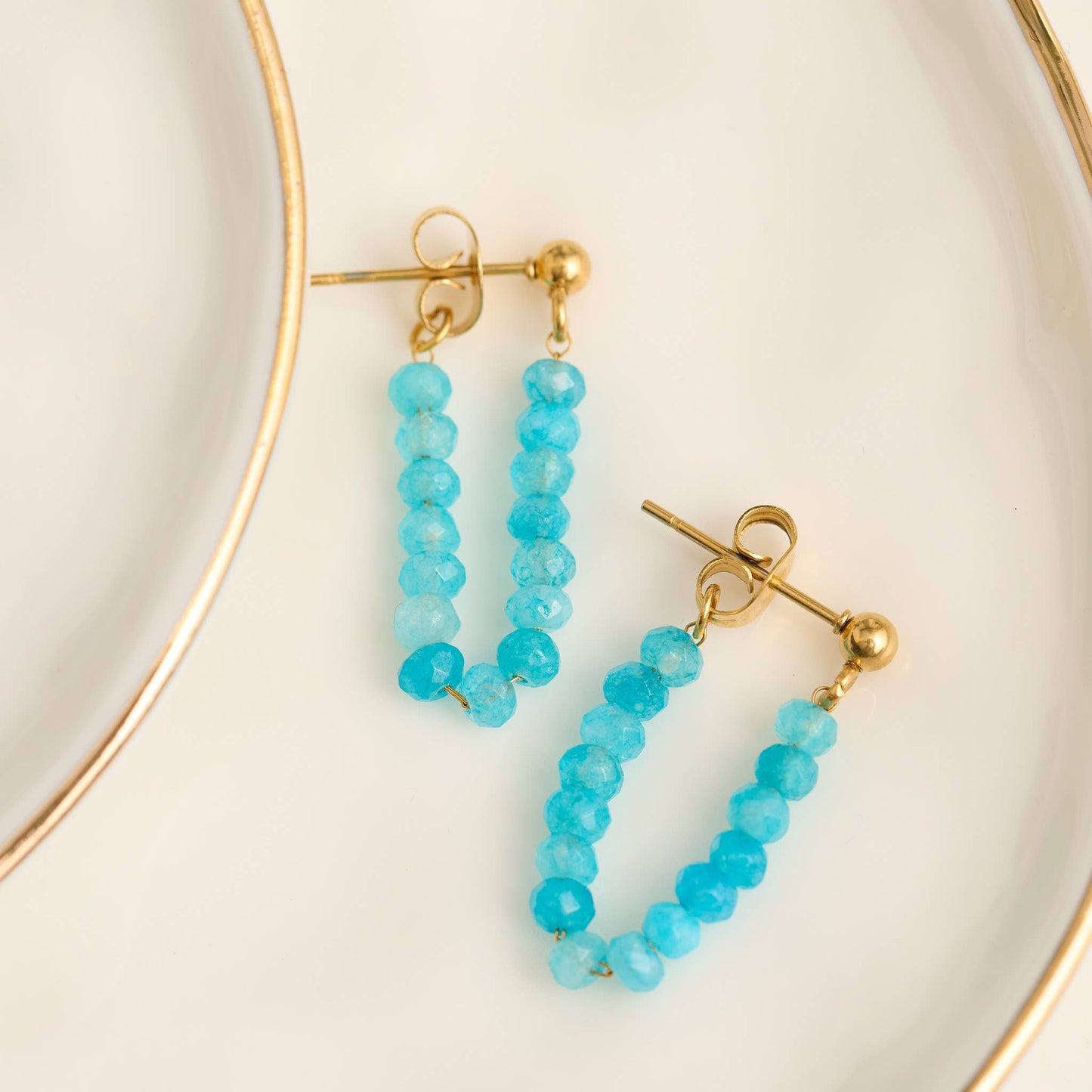 Waterproof Earrings Genuine Pearl Beaded Drop Narelle Gold