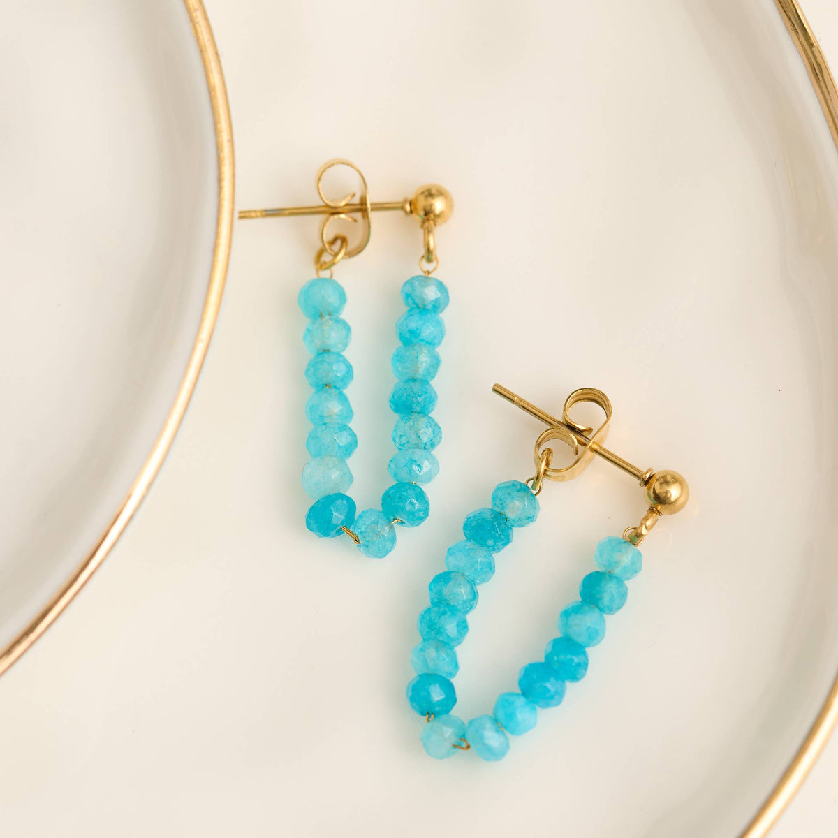 Waterproof Earrings Genuine Pearl Beaded Drop Narelle Gold