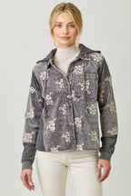 Festive Flower Embroidery Hoodie Jacket