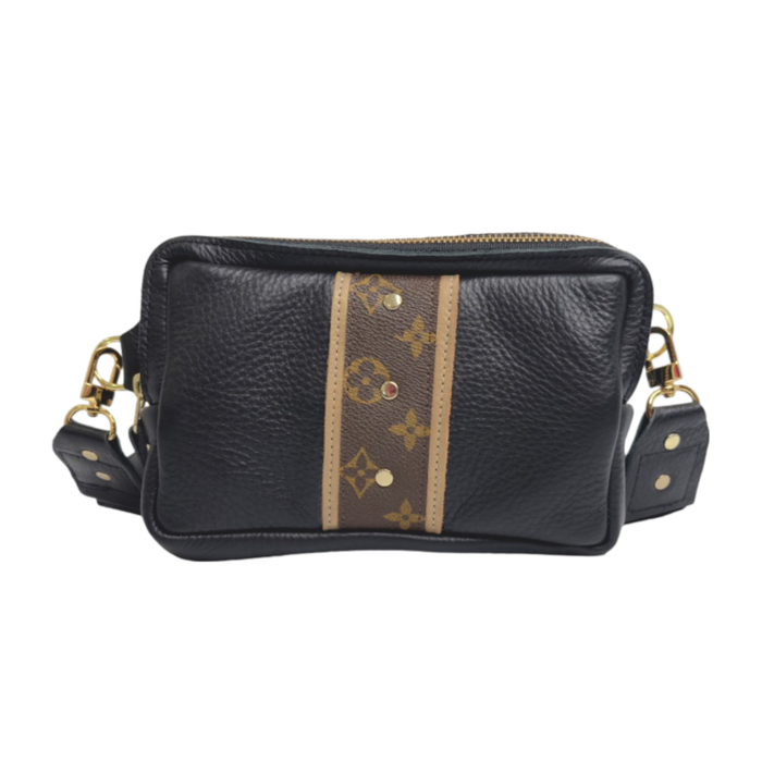 Beaudin - Bella Belt Bag In Black Leather | Upcycled LV