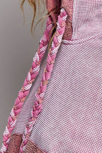Pol Clothing - Cropped Balloon Sleeves Thermal Knit Lace Casual Hoodie