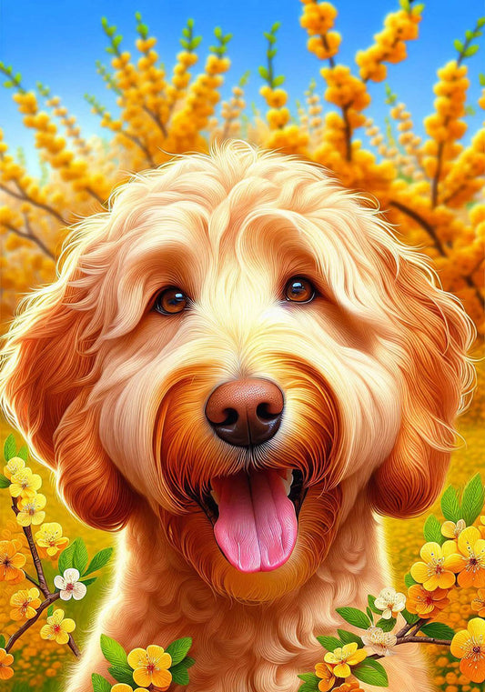 Best of Breed Products - Goldendoodle Apricot -  DCR Spring II Garden Flag