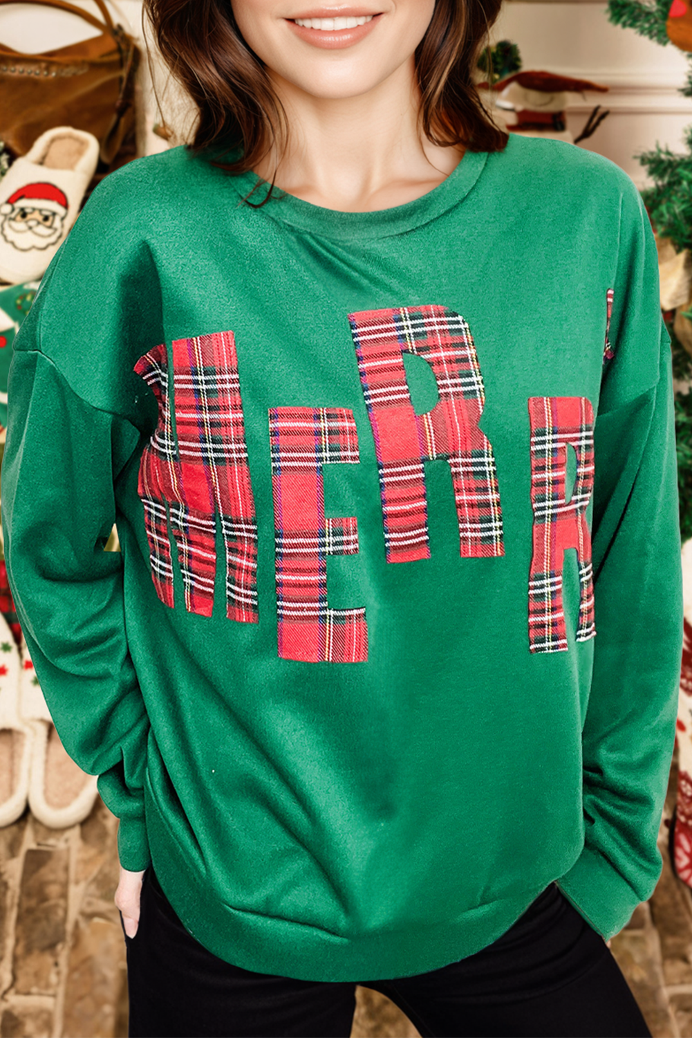 W Plaid MERRY Christmas Vacation Sweatshirt
