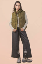 Bermie Mock Neck Casual Zigzag Quilted Puffer Vest