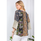 Young Threads - Enchanting Whimsy Overdyed Rayon Peasant Top With Embroidery