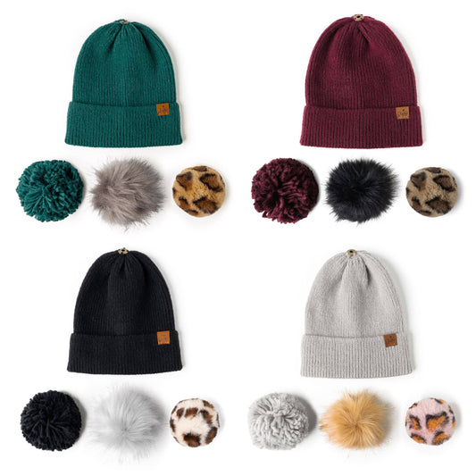 DM Merchandising - Britt's Knits Snap To It Mix & Match Pom Hat Assortment