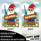 Happy Cow Lawn Decor - Gnome Go Away Garden Flag Outdoor Welcome Flag for Lawn