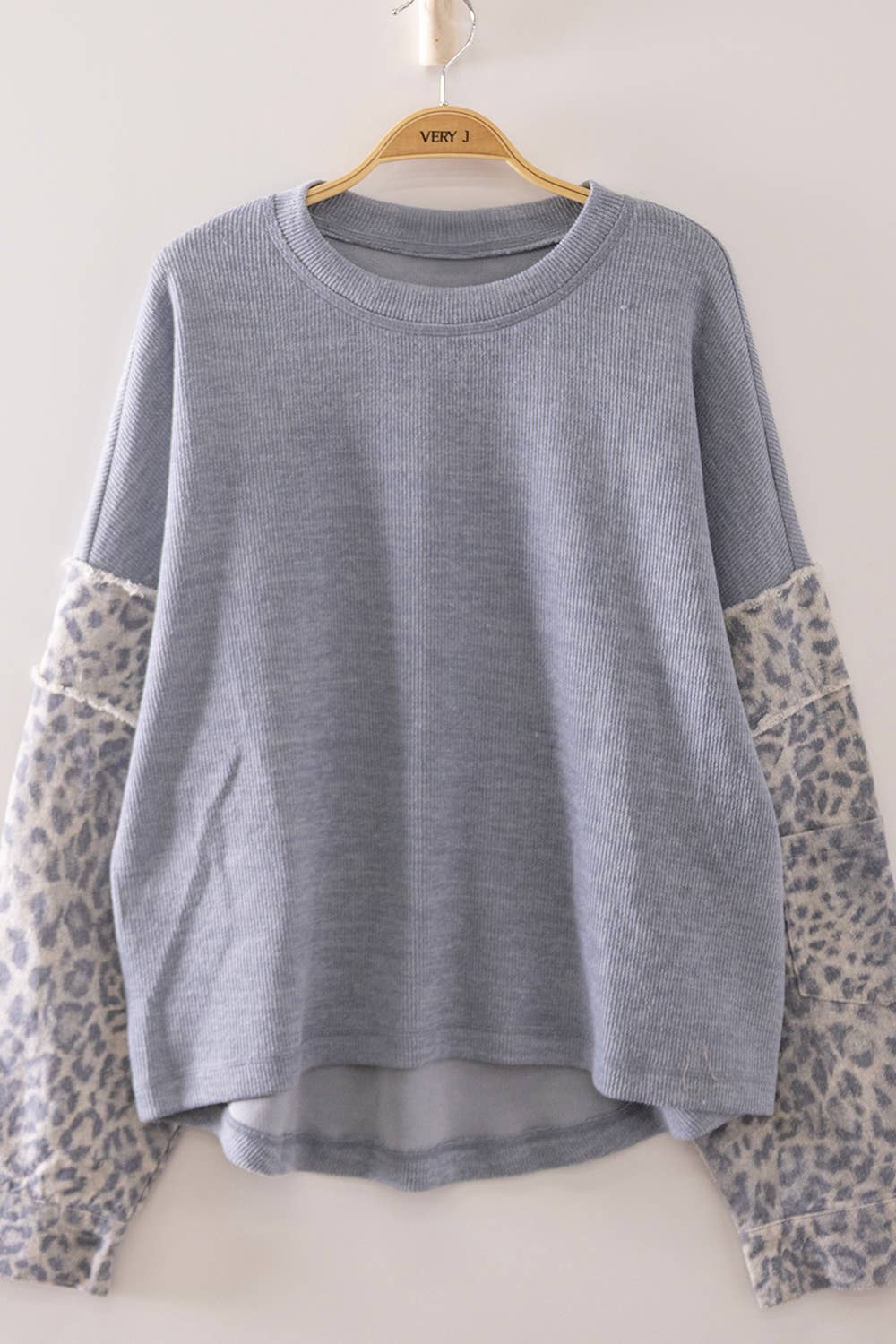 Carmen Contrast Print Sleeve Thermal Top