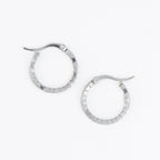 Howard's - Waterproof Earrings Square Beaded Hoop in Gold & Steel