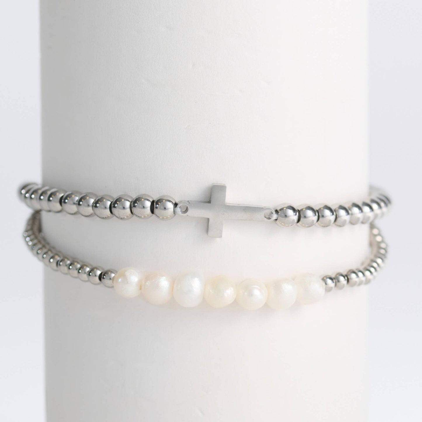 Howard's - Cross Bracelet Pearl Beaded Waterproof Narelle Duo Set