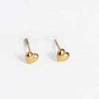 Howard's - Waterproof Earrings Puffy Heart Studs in Gold & Steel