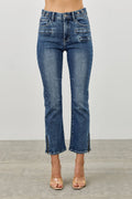 SAIGE DENIM MID RISE SKINNY CROP