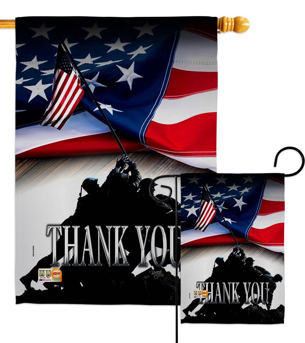 Two Group Flag Co - Thank You Armed Forces Military Marine Corps Decor Flag