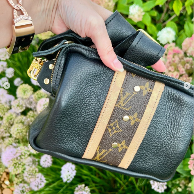 Beaudin - Bella Belt Bag In Black Leather | Upcycled LV
