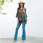 Chic Overdyed Band Collar Jhabla Top (New Color)