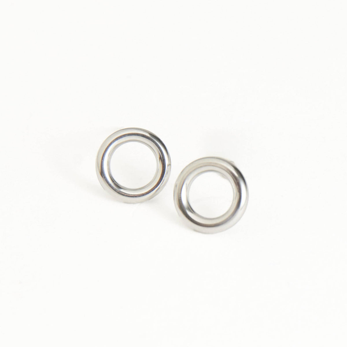 Howard's - Waterproof Earrings Circle Studs Stainless Steel & Gold