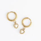 Howard's - Waterproof Earrings Narelle 18K Gold Heart Huggie Hoop
