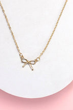 MINI GOLD BOW CHARM NECKLACE |