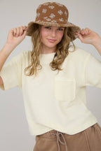 Everyday WASHED RIBBED SHORT SLEEVE TEE WITH POCKET