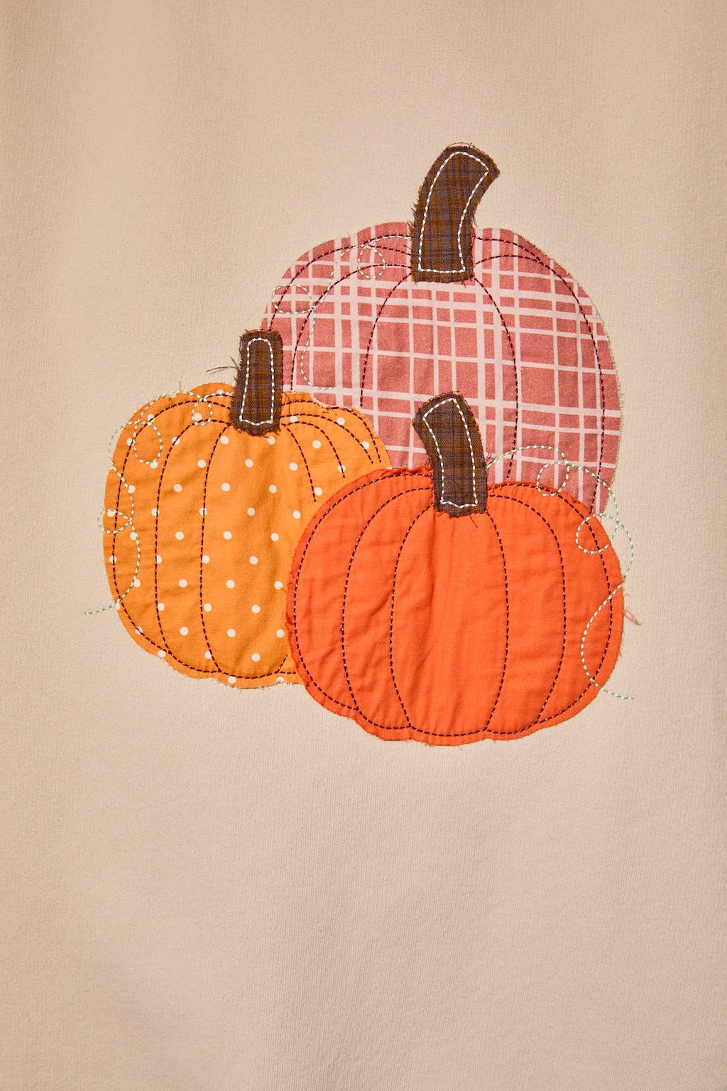 LE LIS - Embroidered Pumpkin Oversized Crew Neck Sweatshirt