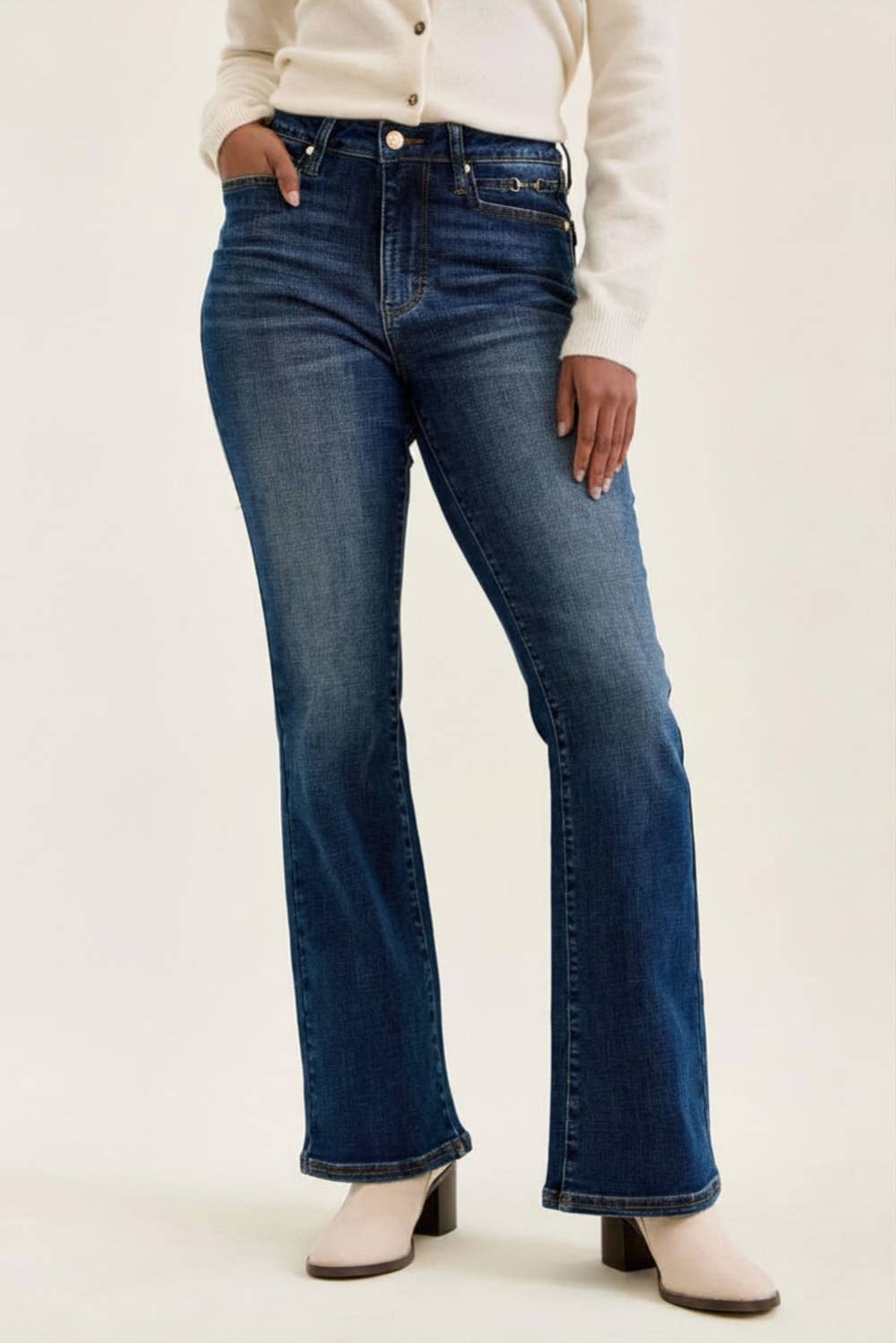 Judy Blue Jeans - MR DAISY Bootcut w/ Harness Trim DK Sunset Ride