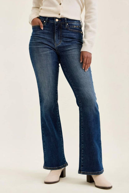 Judy Blue Jeans - MR DAISY Bootcut w/ Harness Trim DK Sunset Ride