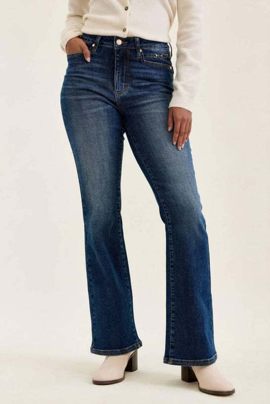 Judy Blue Jeans - MR DAISY Bootcut w/ Harness Trim DK Sunset Ride